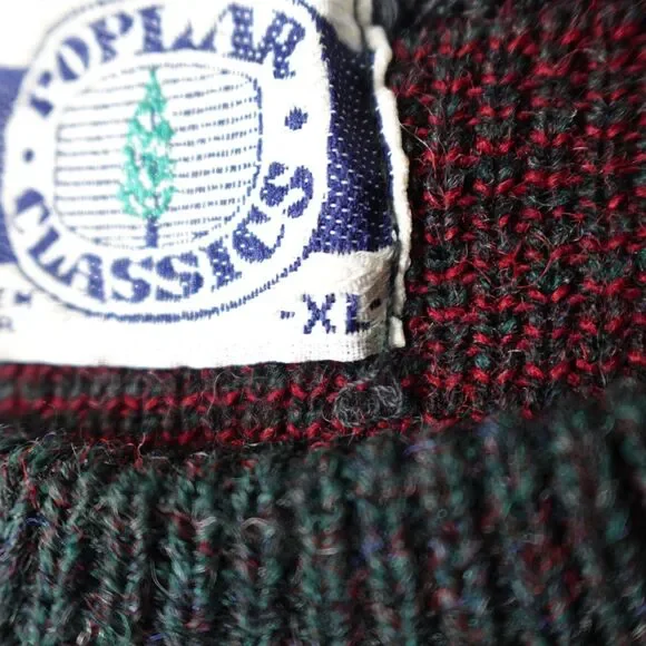 Vintage Poplar Classics Sweater Men's XL Multicolor Knit 100% Acrylic Made USA - Picture 4 of 10